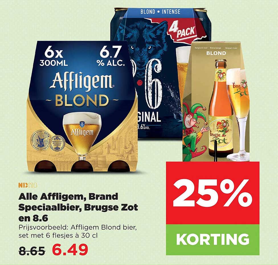 Alle Affligem, Brand Speciaalbier, Brugse Zot en 8.6 25% KORTING