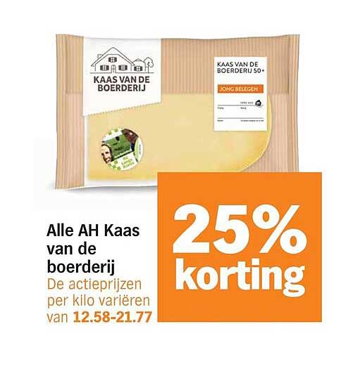 Alle AH Kaas van de boerderij 25% korting