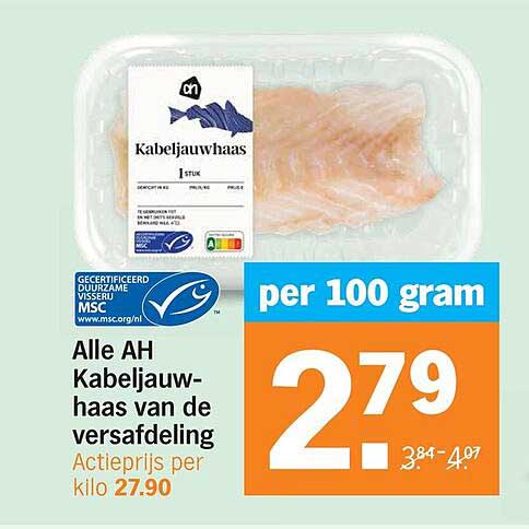 Alle AH Kabeljauw-haas van de versafdeling