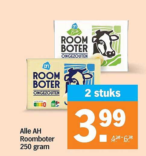 Alle AH Roomboter 250 gram 2 stuks