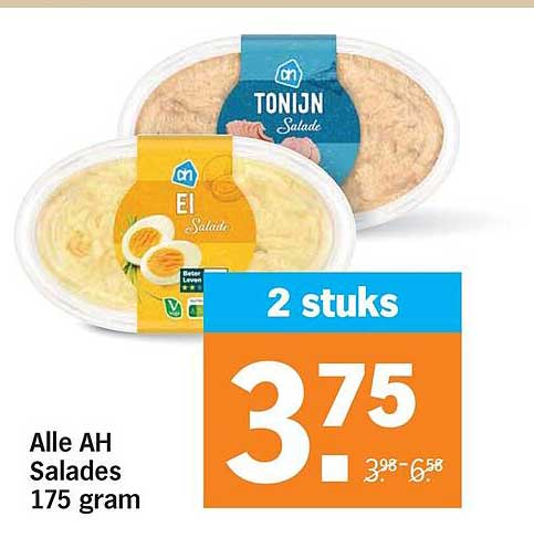 Alle AH Salades 175 gram 2 stuks