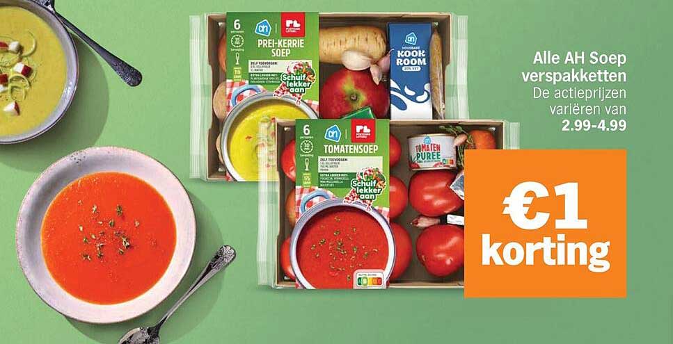 Alle AH Soep verspakketten €1 korting