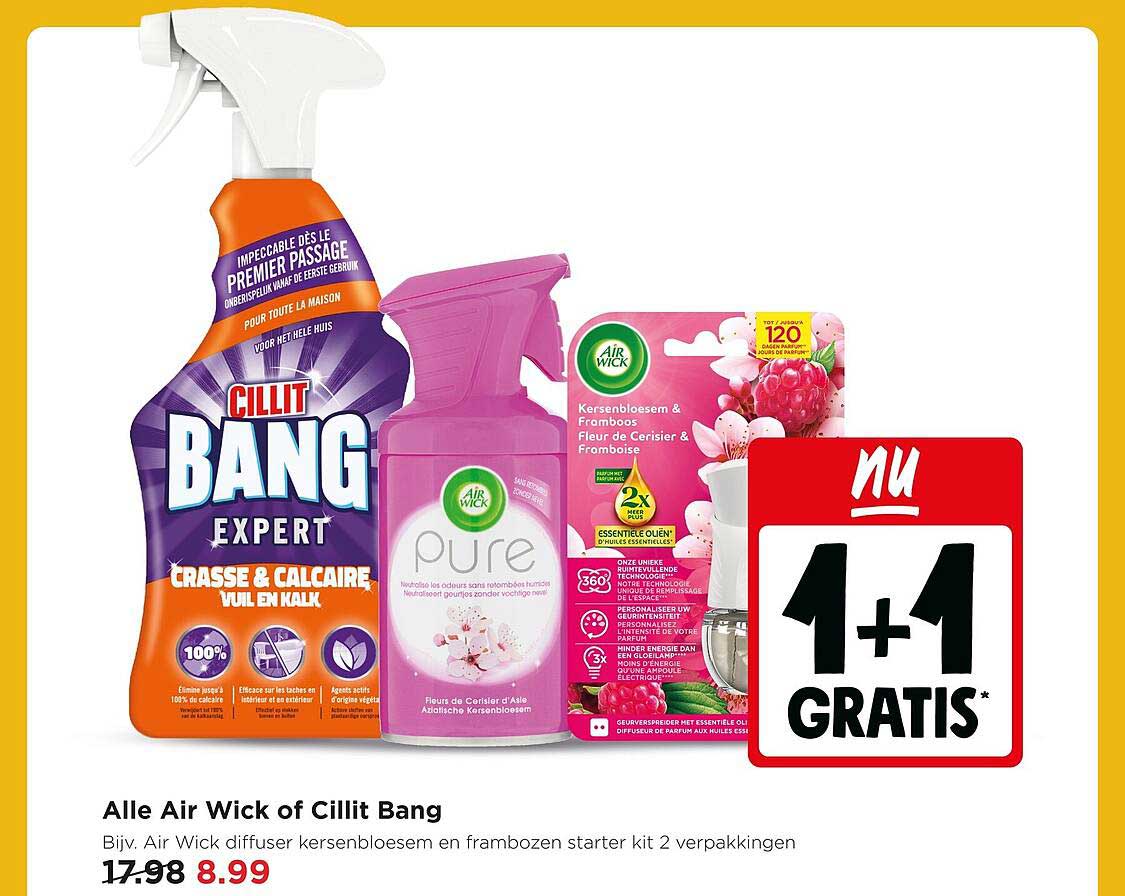 Alle Air Wick of Cillit Bang 1+1 gratis