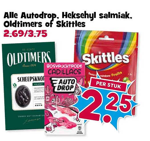 Alle Autodrop, Heksehul salmiak, Oldtimers of Skittles