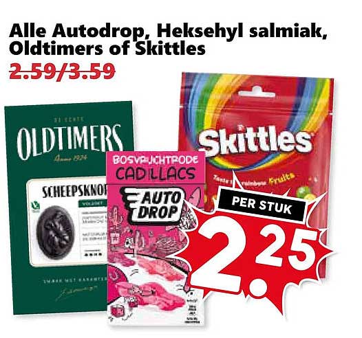 Alle Autodrop, Heksehyl salmiak, Oldtimers of Skittles