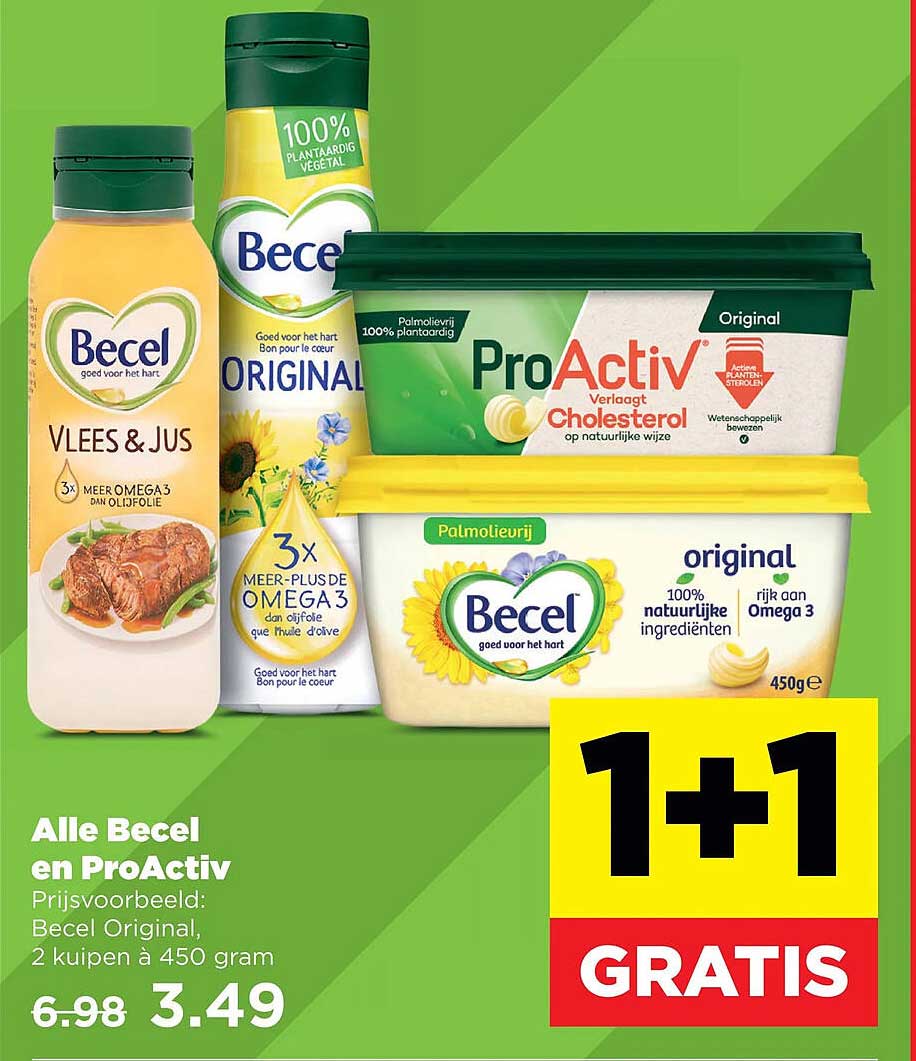 Alle Becel en ProActiv 1+1 gratis