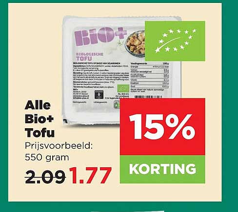 Alle Bio+ Tofu 15% KORTING