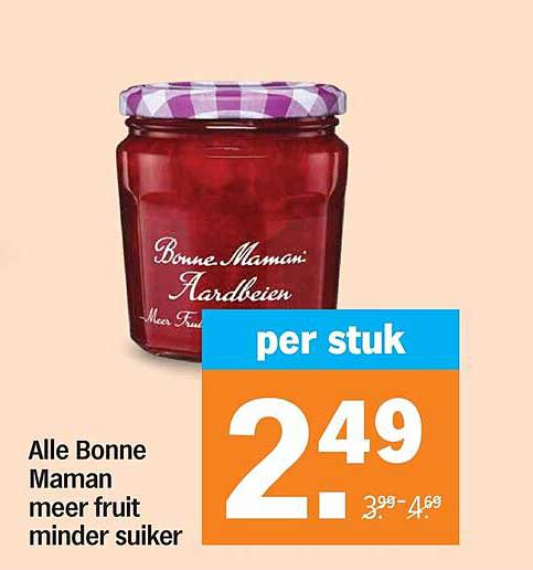 Alle Bonne Maman meer fruit minder suiker