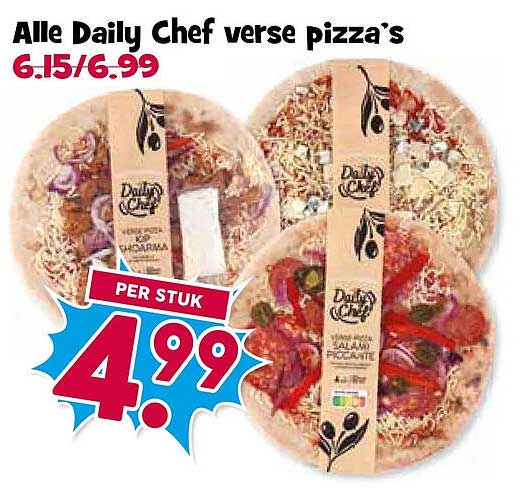 Alle Daily Chef verse pizza’s