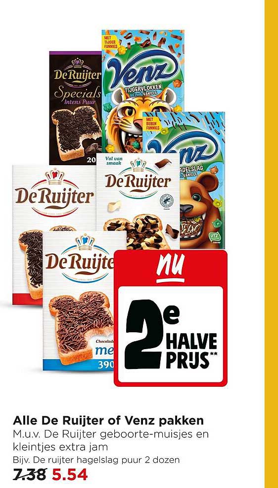 Alle De Ruijter of Venz pakken 2e halve prijs