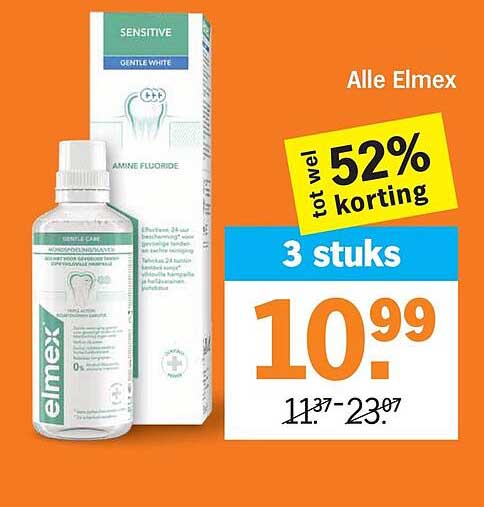 Alle Elmex tot wel 52% korting 3 stuks