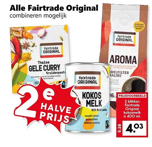 Alle Fairtrade Original combineren mogelijk 2e halve prijs