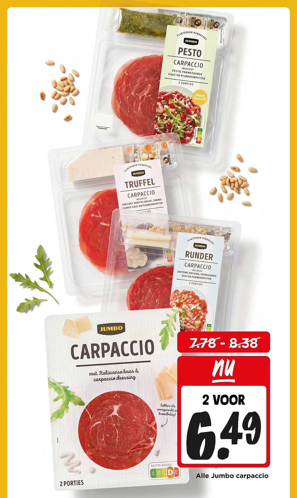 Alle Jumbo carpaccio 2 voor 6.49
