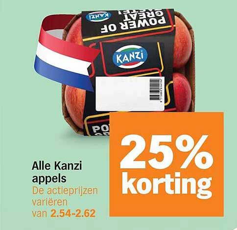 Alle Kanzi appels 25% korting