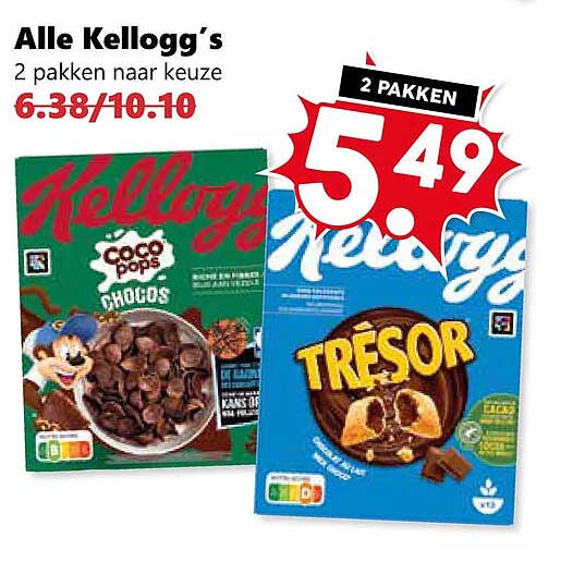 Alle Kellogg´s 2 pakken naar keuze