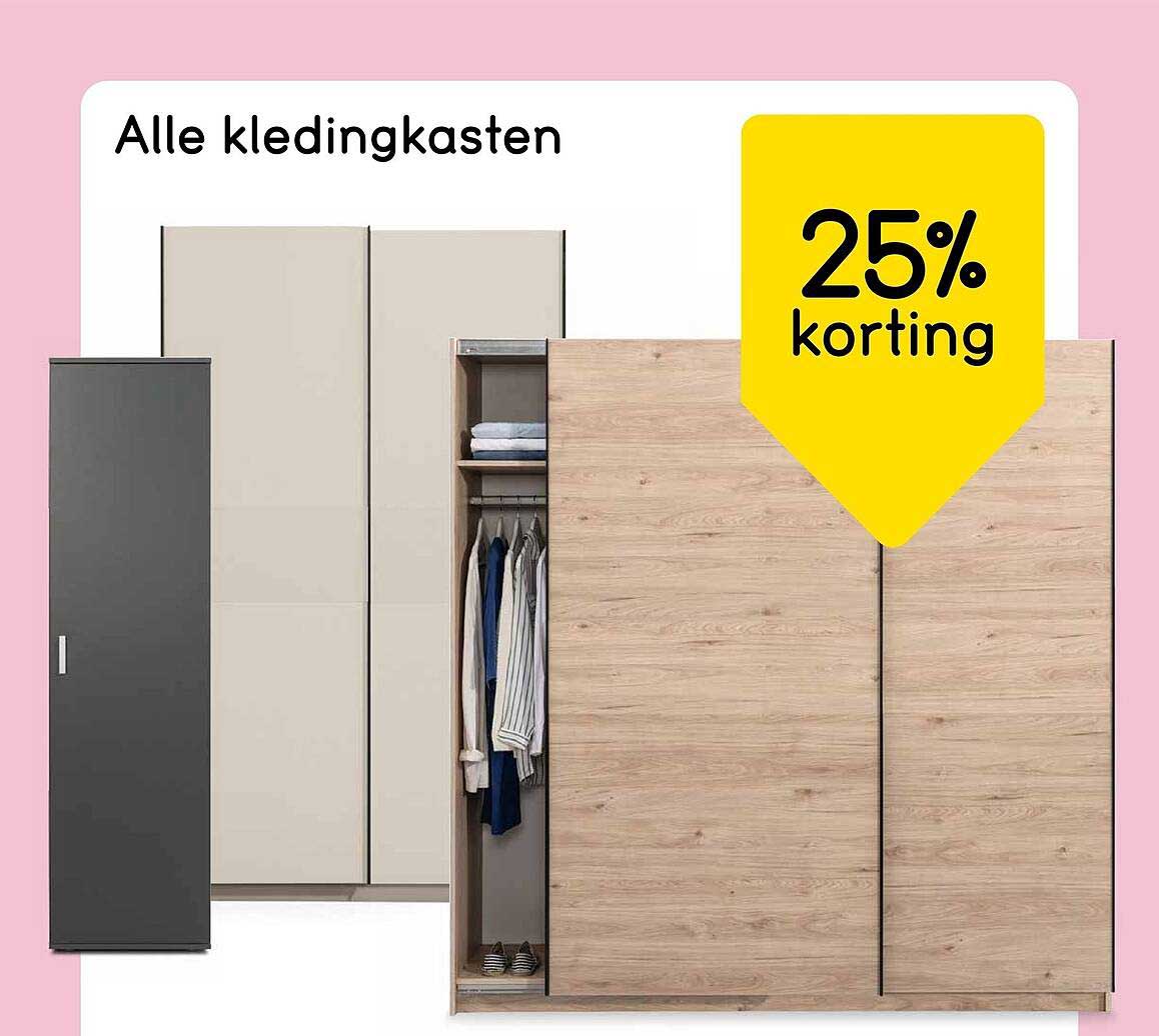 Alle kledingkasten 25% korting