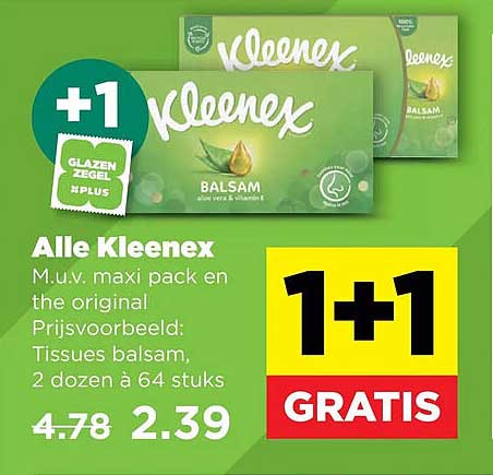 Alle Kleenex +1 GRATIS