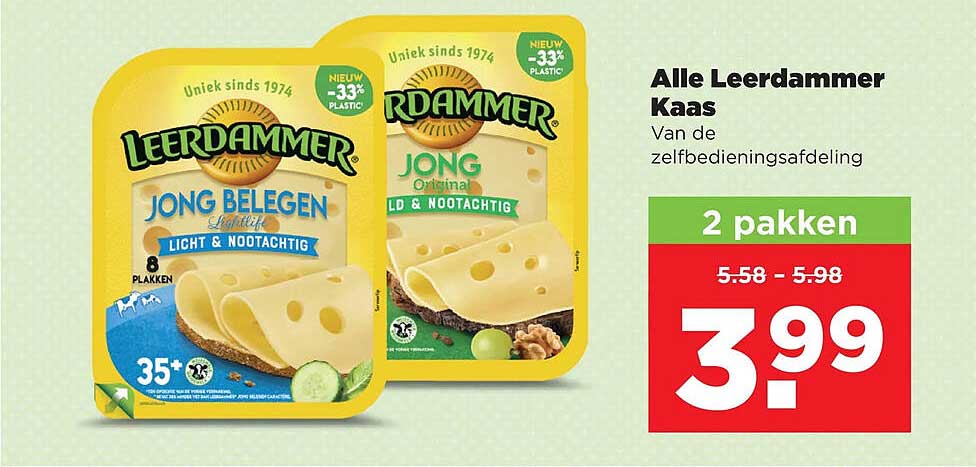 Alle Leerdammer Kaas - 2 pakken