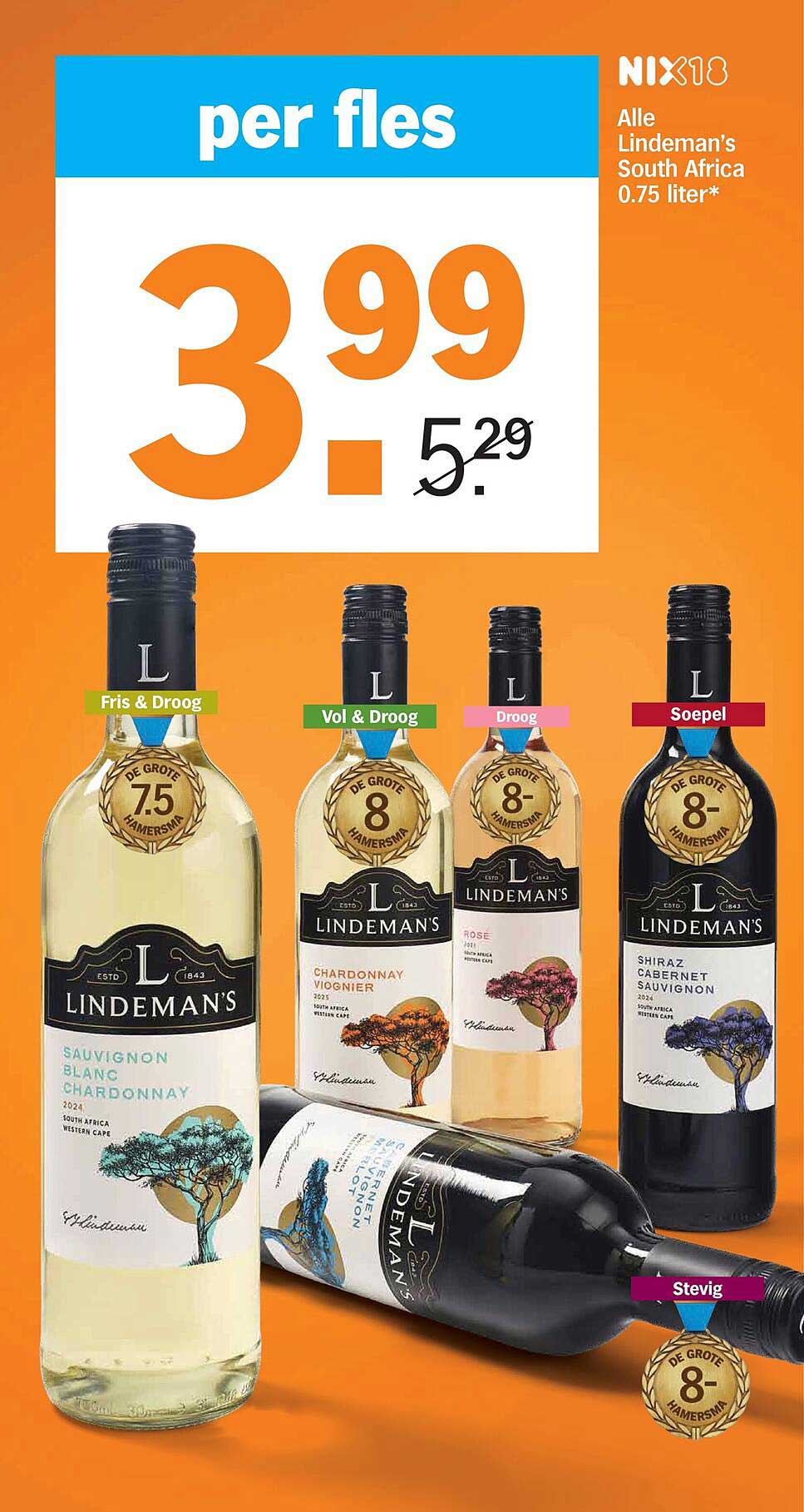 Alle Lindeman's South Africa 0.75 liter*