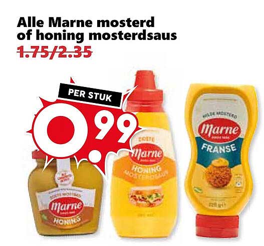 Alle Marne mosterd of honing mosterdsaus