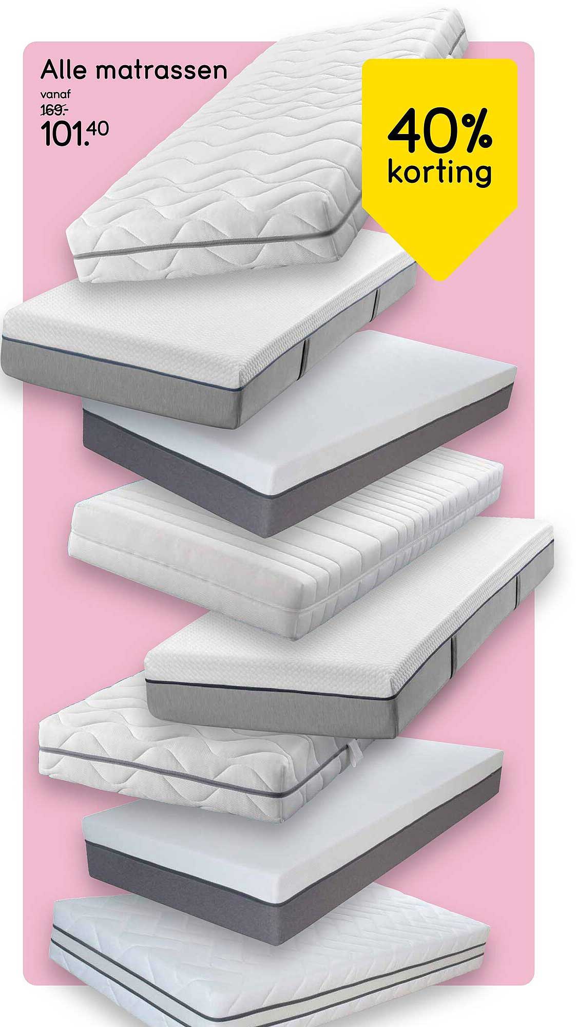 Alle matrassen 40% korting