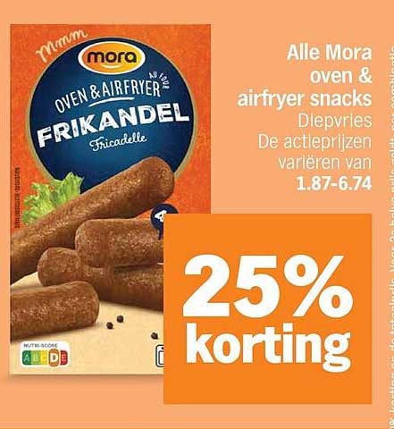 Alle Mora oven & airfryer snacks 25% korting