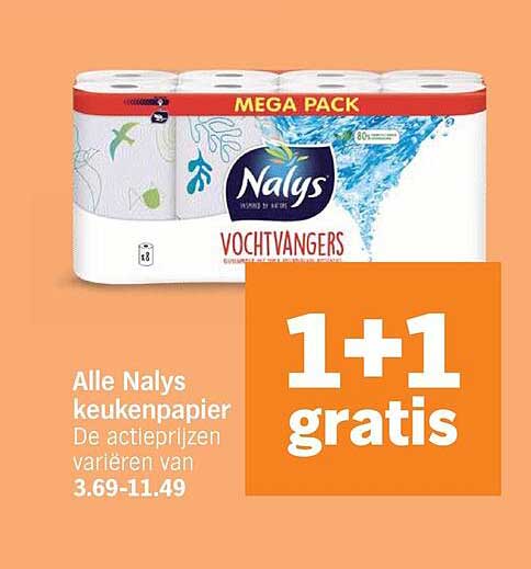Alle Nalys keukenpapier 1+1 gratis
