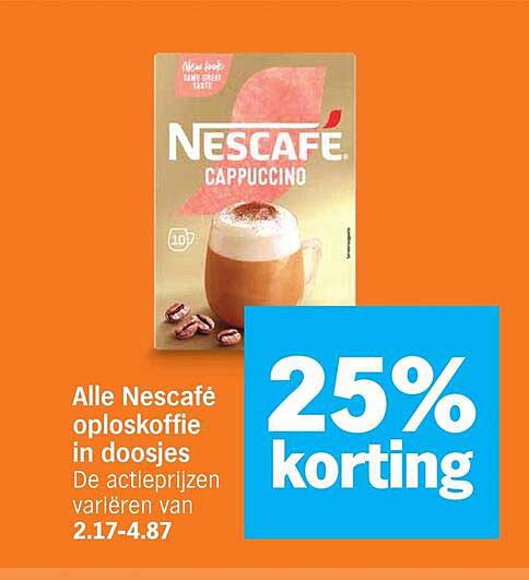 Alle Nescafé oploskoffie in doosjes