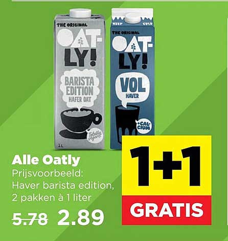 Alle Oatly 1+1 GRATIS