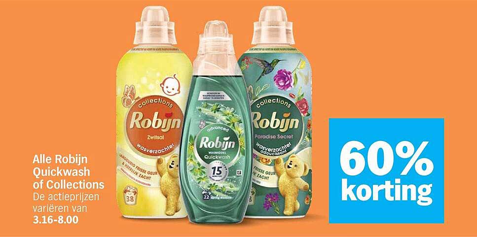 Alle Robijn Quickwash of Collections