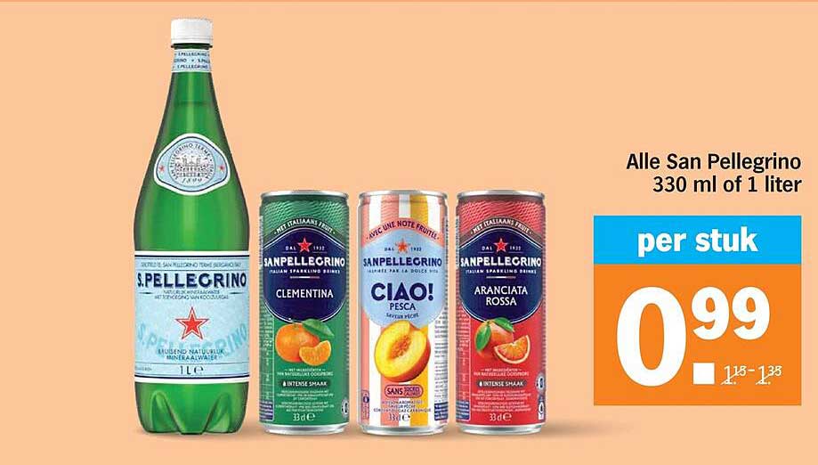Alle San Pellegrino 330 ml of 1 liter