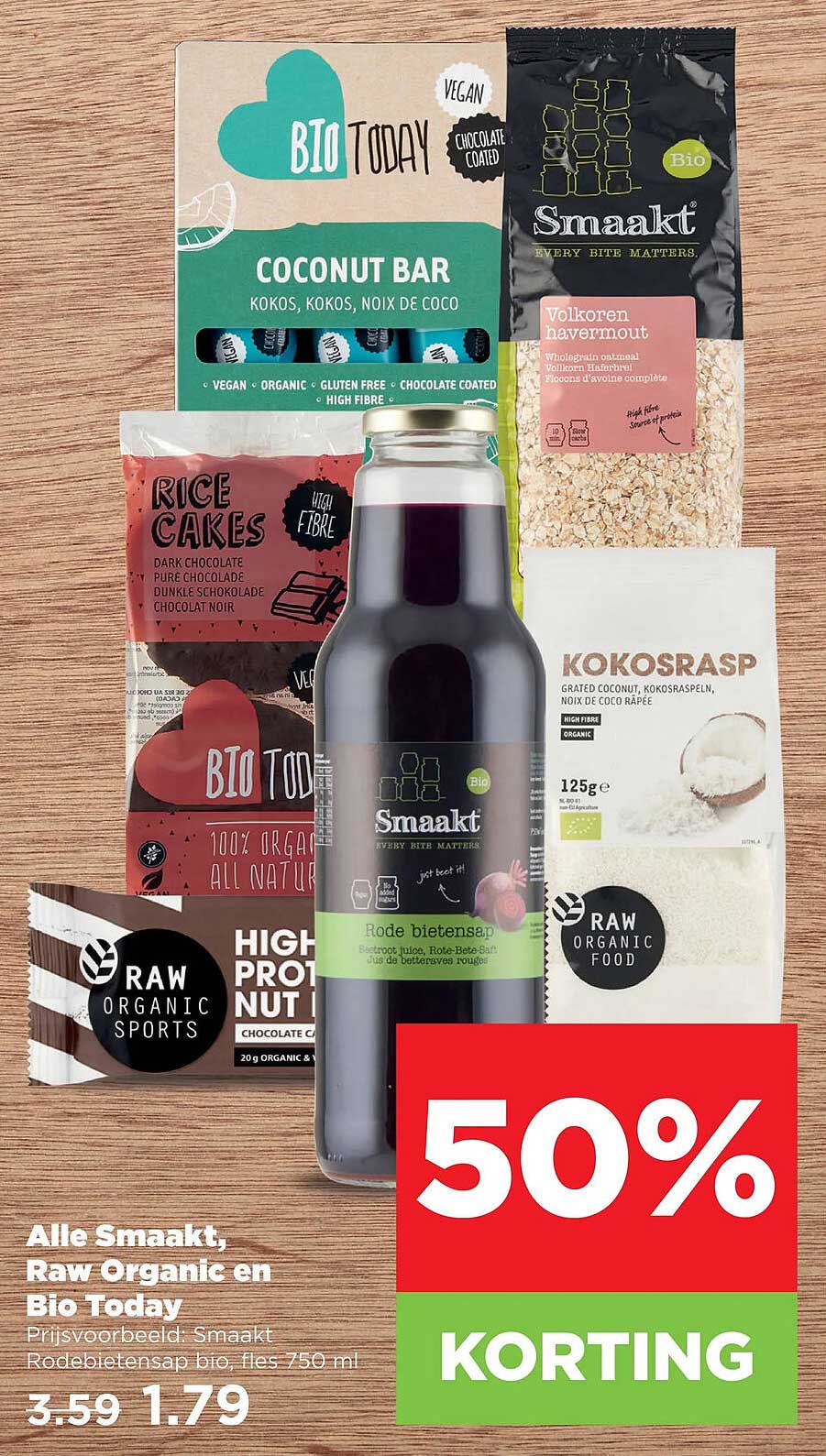 Alle Smaakt, Raw Organic en Bio Today 50% korting