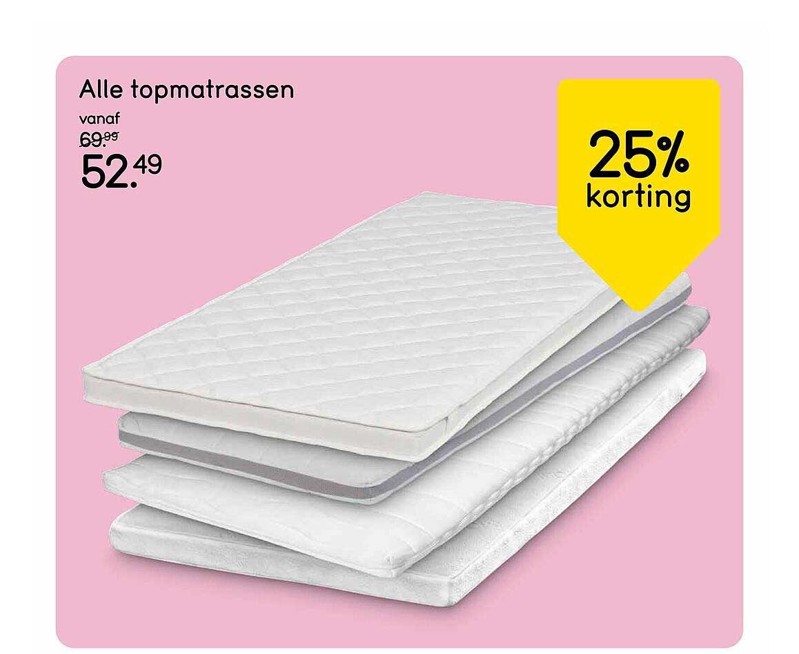 Alle topmatrassen 25% korting