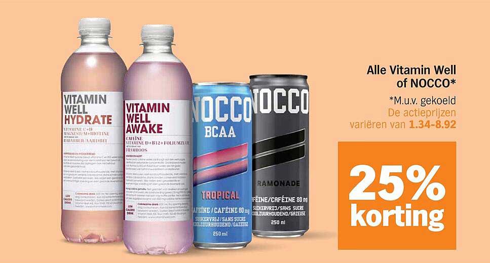Alle Vitamin Well of NOCCO* 25% korting
