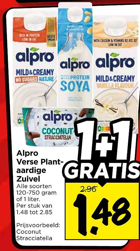 Alpro Verse Plantaardige Zuivel 1+1 GRATIS