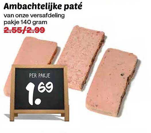 Ambachtelijke paté van onze versafdeling pakje 140 gram