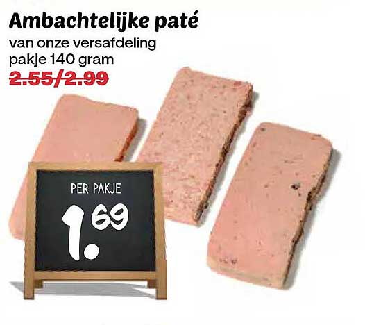 Ambachtelijke paté van onze versafdeling pakje 140 gram