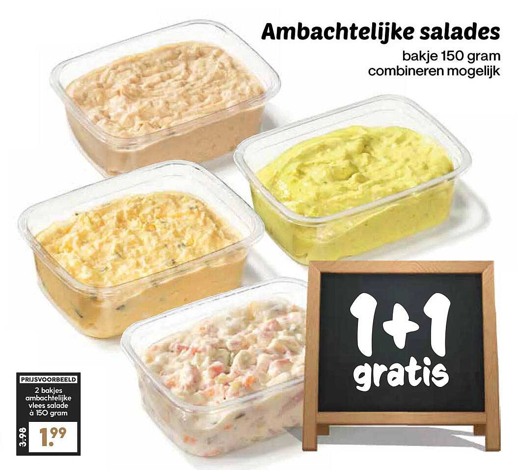 Ambachtelijke salades 1+1 gratis