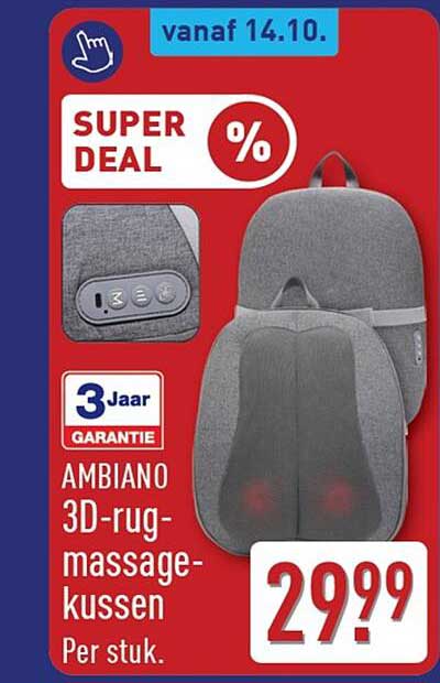 AMBIANO 3D-rugmassagekussen