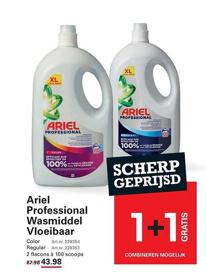Ariel Professional Wasmiddel Vloeibaar 1+1 gratis