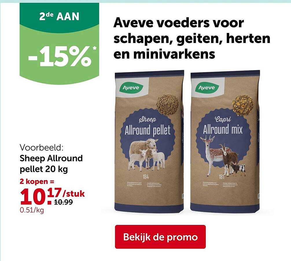 Aveve voeders voor schapen, geiten, herten en minivarkens 2de AAN -15%