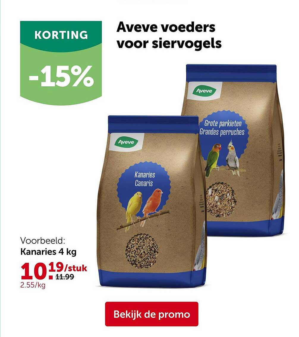 Aveve voeders voor siervogels -15%
