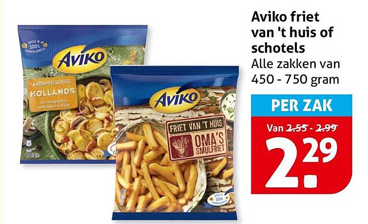 Aviko friet van 't huis of schotels