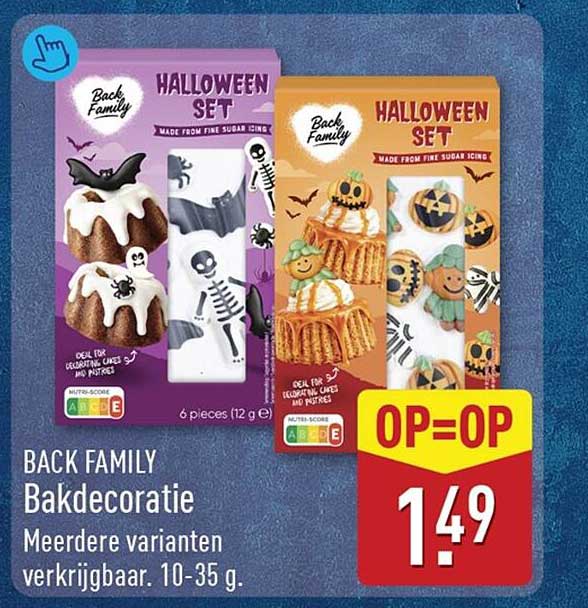 BACK FAMILY Bakdecoratie Meerdere varianten verkrijgbaar. 10-35 g. OP=OP