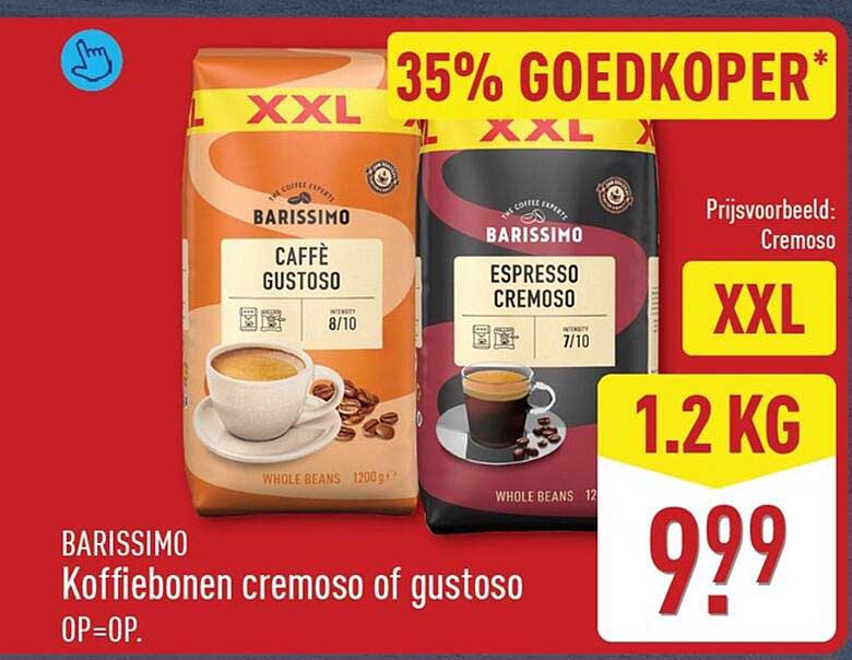 BARISSIMO Koffiebonen cremoso of gustoso 35% GOEDKOPER*