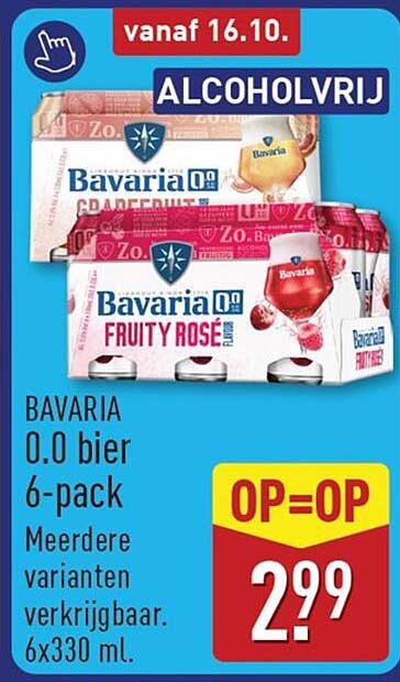 BAVARIA 0.0 bier 6-pack Meerdere varianten verkrijgbaar. 6x330 ml. OP=OP