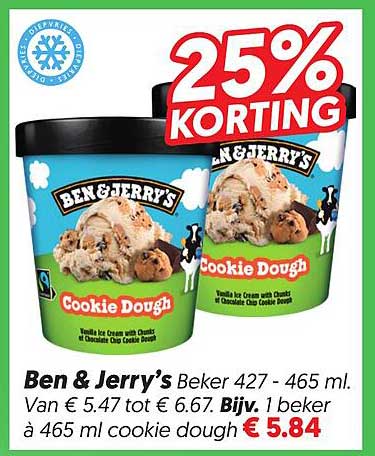 Ben & Jerry’s Beker 427 - 465 ml. 25% KORTING