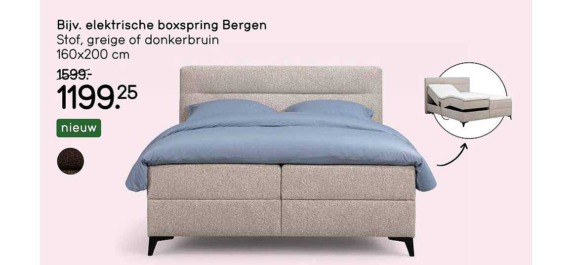 Bijv. elektrische boxspring Bergen