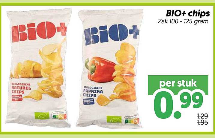 BIO+ chips Zak 100 - 125 gram.