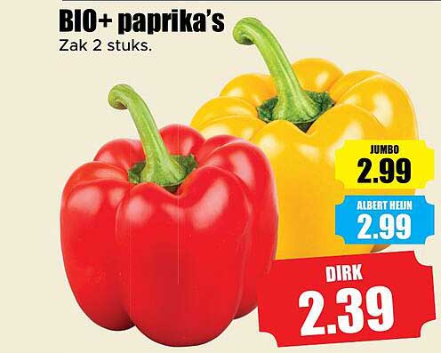 BIO+ paprika's Zak 2 stuks.